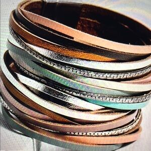 Multicolor Leather Wrap Bracelet